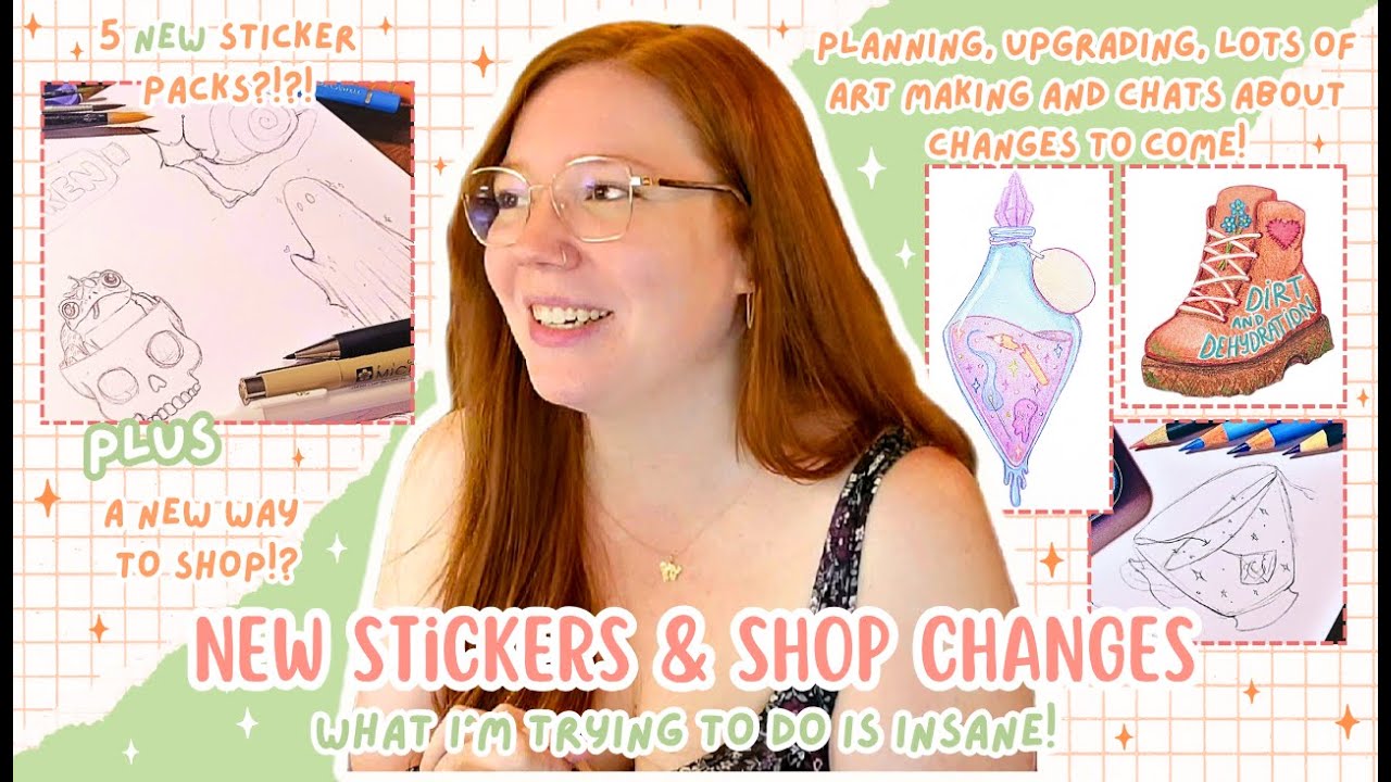 Big Shop News, Planning & Making New Stickers ✨Art Studio Vlog