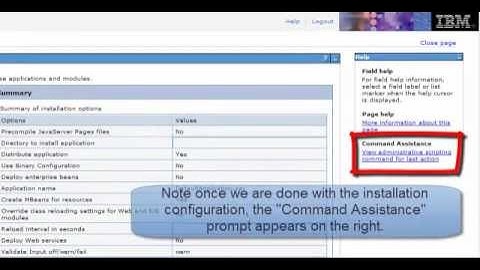 WebSphere Application Server Command Assistance Demo (no audio)
