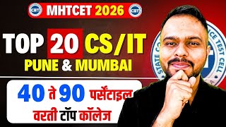 Mhtcet Cap Rounds🚨top 20 College At 30 To 90 Percentile Only😱 Pune & Mumbai🔥🔥| Biggest Update🔥🚨
