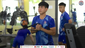 Buổi tập Gym của đội Trẻ PVF-CAND trước lượt trận thứ 4 Giải hạng Nhì Quốc gia 2025