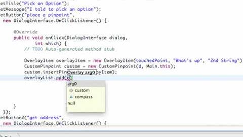 Android Application Development   141   Placing a Pinpoint on a MapView