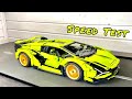 Lambo sian test lego technic car drag race challenge on treadmill