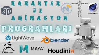 10 Karakter Tasarımı Ve Animasyon Programları Maya Cinema 4D Blender Lightwave Zbrush Houdini