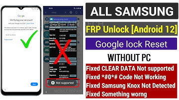 Samsung Frp Unlock 2024 | All SAMSUNG Galaxy Android 12 WITHOUT PC | Fixed Clear Data Not Supported