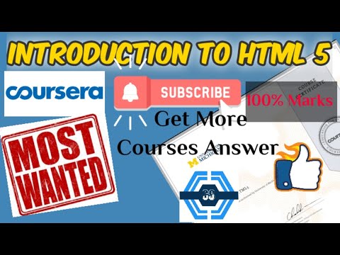 Introduction to HTML5 || Week 2 Quiz Answers || Coursera