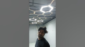 Ceiling wood work, MS structure, Electricity electrician details, Hexagon light