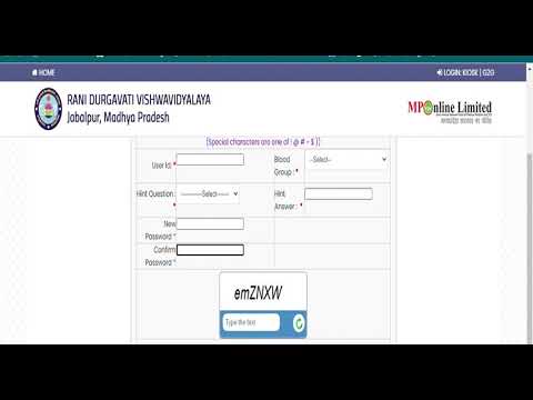 RDVV SIS Registration | RANI DURGAVATI VISHWAVIDYALAYA Jabalpur | Student Infoemation System | Login