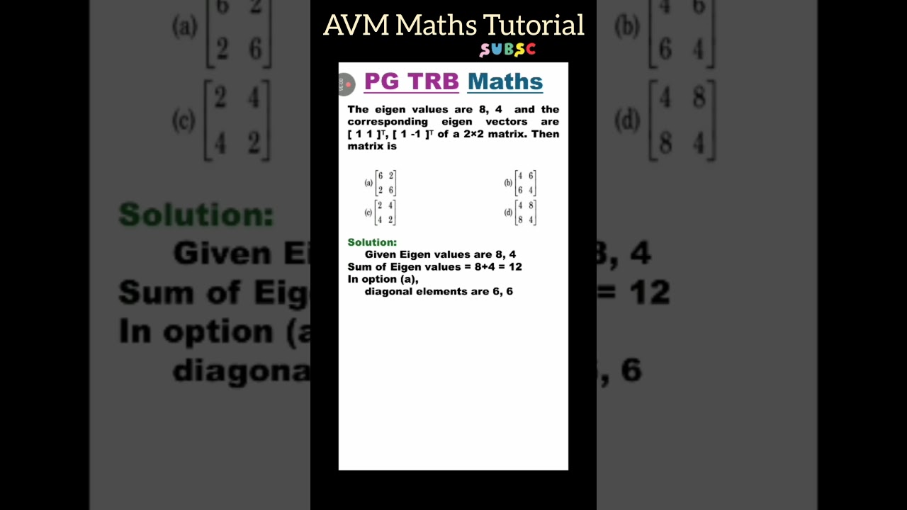 Linear algebra | Properties of Eigen values | 