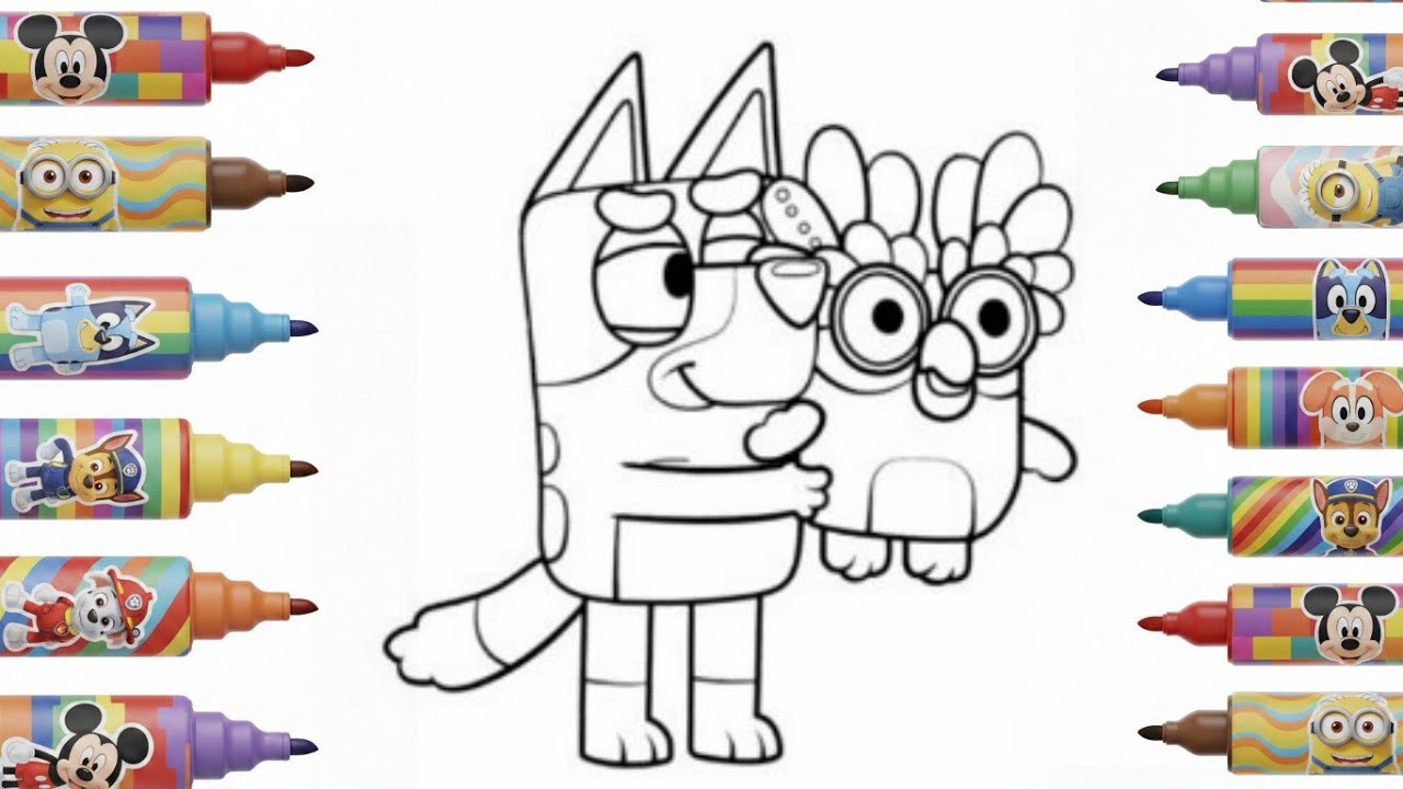 Bluey Cartoon Step by Step Drawing | Drawing and Coloring for Kids ...