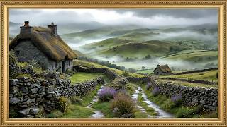 Highland Cottages on Misty Hills | Classic English Countryside Landscape| Ambient Frame TV Art 4K screenshot 3