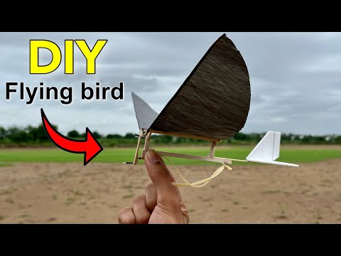 DIY Rubber Band Powered FLYING Bird | single crank mechanism | #ornithopter #howto