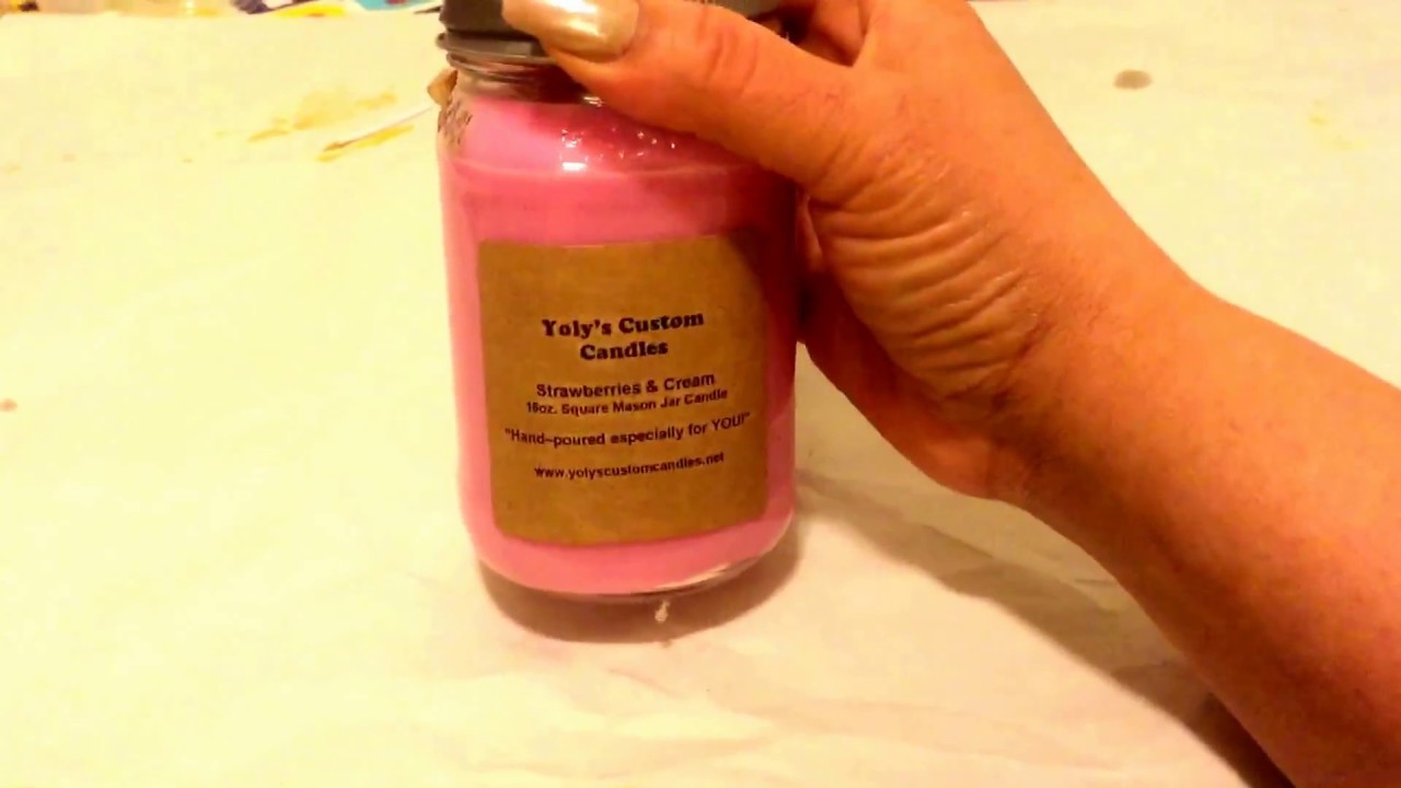 YOLY'S CUSTOM CANDLES: 16oz. Square Mason Jar Candle-$9.99