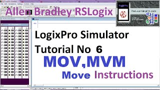 LogixPro Simulator Tutorial No 6  | Move Instructions | PLC Training  | PLC Free Course