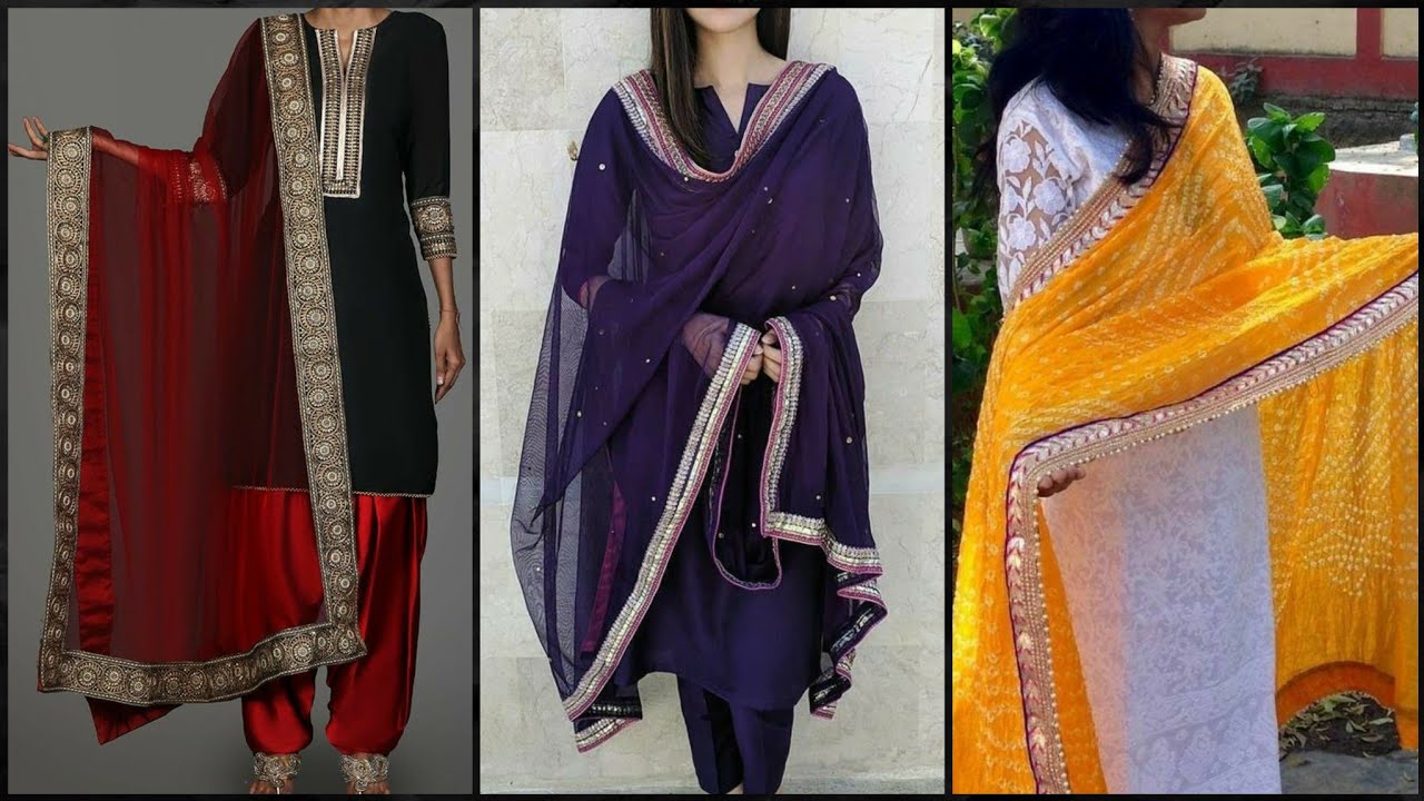 Trendy Dupatta Designs With Beautifull Laces Ideas 2020 - YouTube