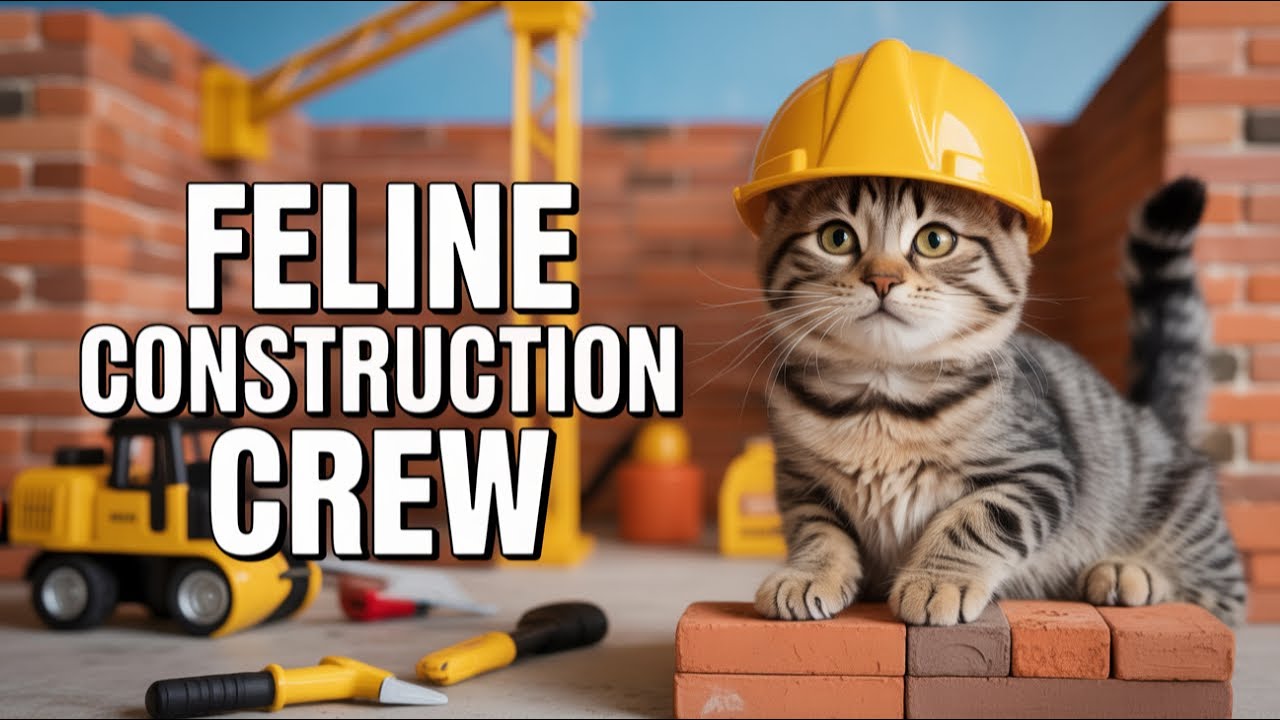 😹 Funny Cat Builds, Helps & Lifts Everything with a Crane! | CartoonAi