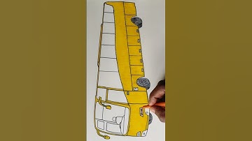 Drawing of school bus - how to draw a bus - bus colouring for kids