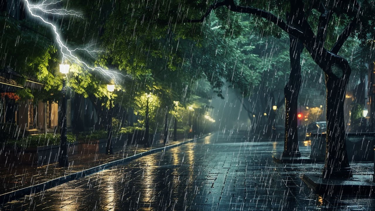 Sonidos de Lluvia y Truenos por la Noche- Sonido de Lluvia Relajarse ...