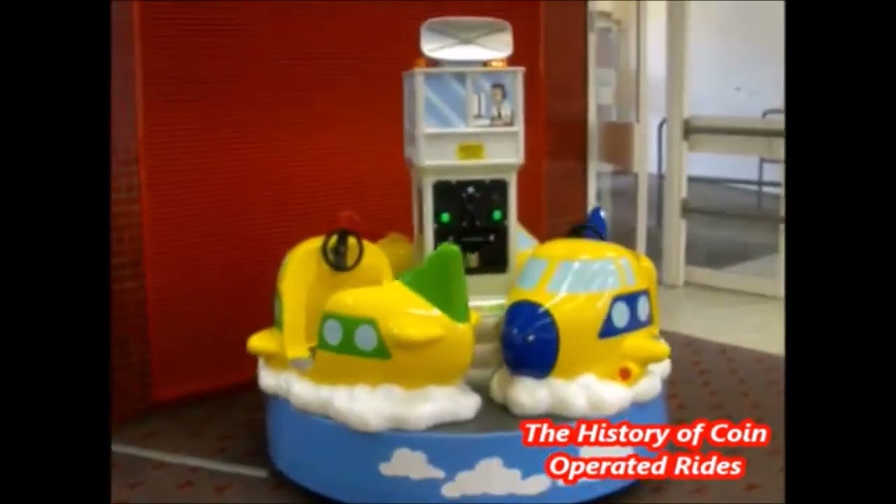 2010s Jolly Roger Coin Operated Roundabout Kiddie Ride - Plane Carousel