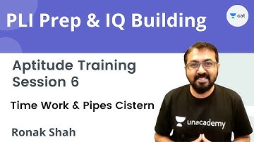 Aptitude Training - Session 6 | Time work Pipes Cistern | Ronak Shah