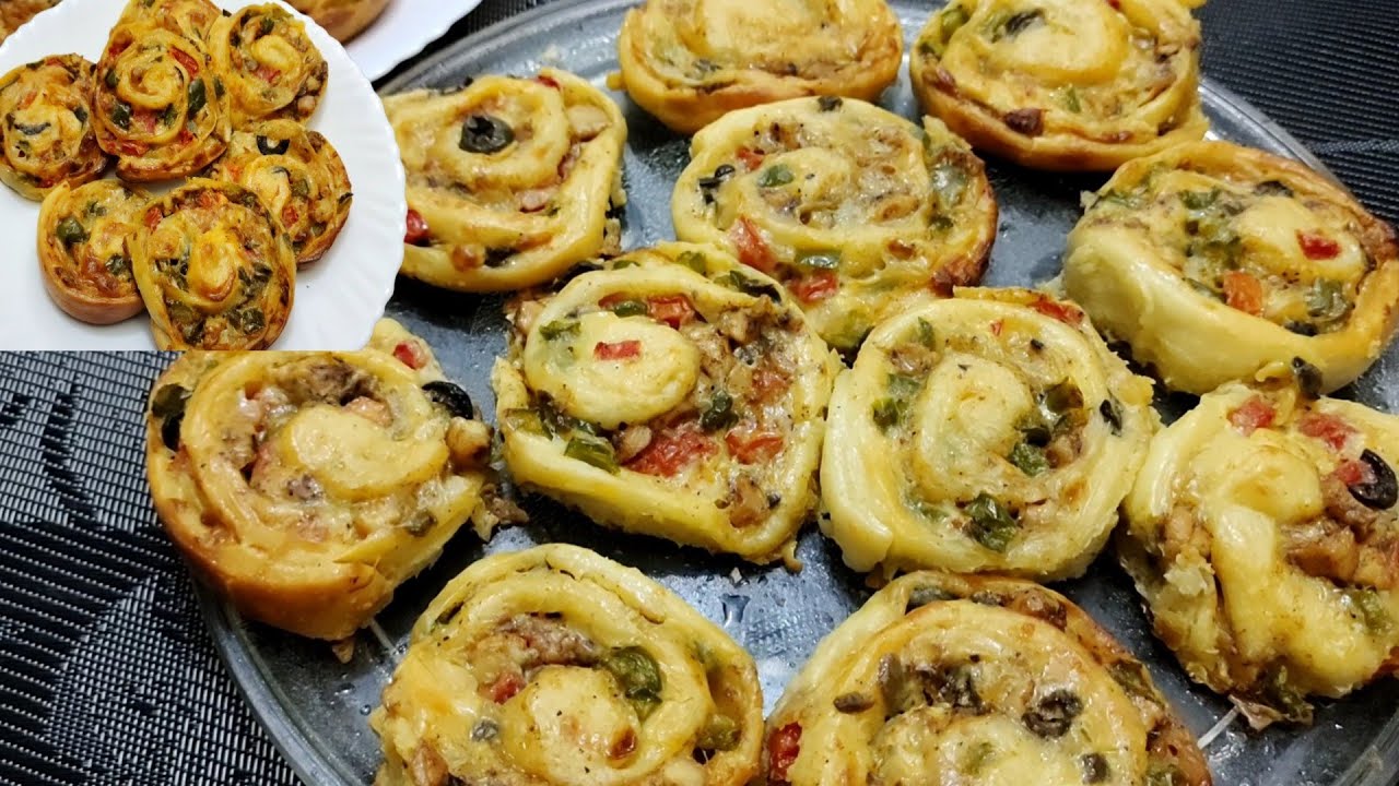 How to make pizza pinwheels without oven |Pizza pinwheels recipe|