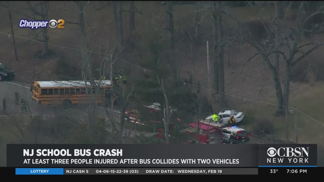 At Least 3 Injured After School Bus Collides With Two Vehicles - YouTube