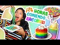 24 HORAS COMIENDO ARCOÍRIS🌈  COMIDA por COLORES Y DIVERTIDA| Conny Merlin