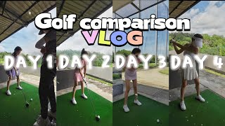 Golf Range comparison (Day 1 to Day 4) Vlog 🏌️