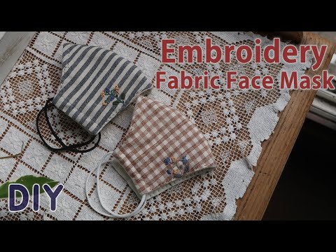 [무료패턴] 프랑스자수 천마스크 만들기 │ Embroidery Fabric Face Mask │ How To Make DIY Crafts Tutorial