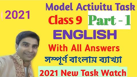 Model Activity Task Class 9 English Part 1 || 2021 || WBBSE