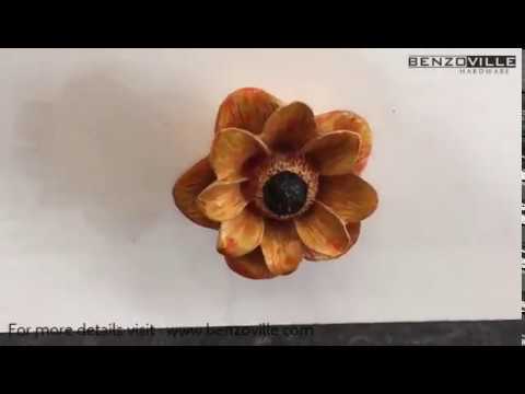 Benzoville Kids Sunflower Cabinet Knob Yellow Orange Colour