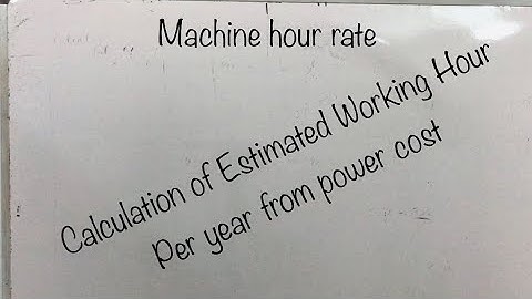 8 Overhead costing Machine hour rate