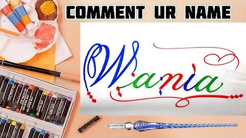 Wania Name Signature Calligraphy Status | How to Draw, Cursive Calligraphy with Cut Marker
