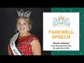 Farewell Speech from Nicole Johnson, 2020 Pennsylvania Elite Ms Agriculture USA