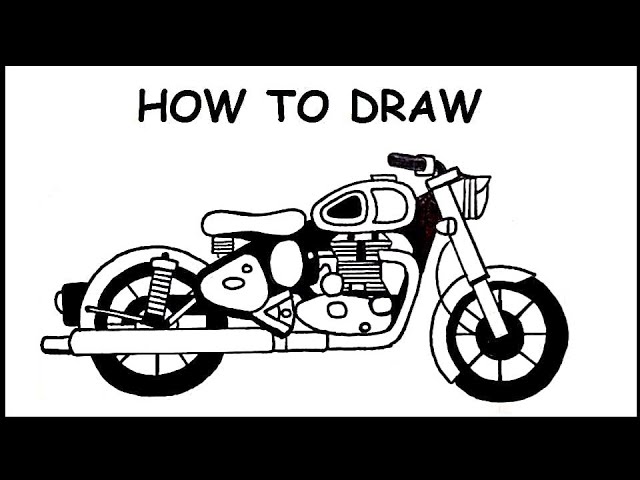 How to draw Royal Enfield bike | Royal Enfield bike drawing easy - YouTube