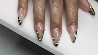 Long Almond Textured 3d Chrome Acrylic Nails screenshot 5