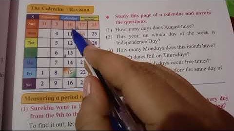 The calendar :Revision...... Std - 4th... Sub - Maths