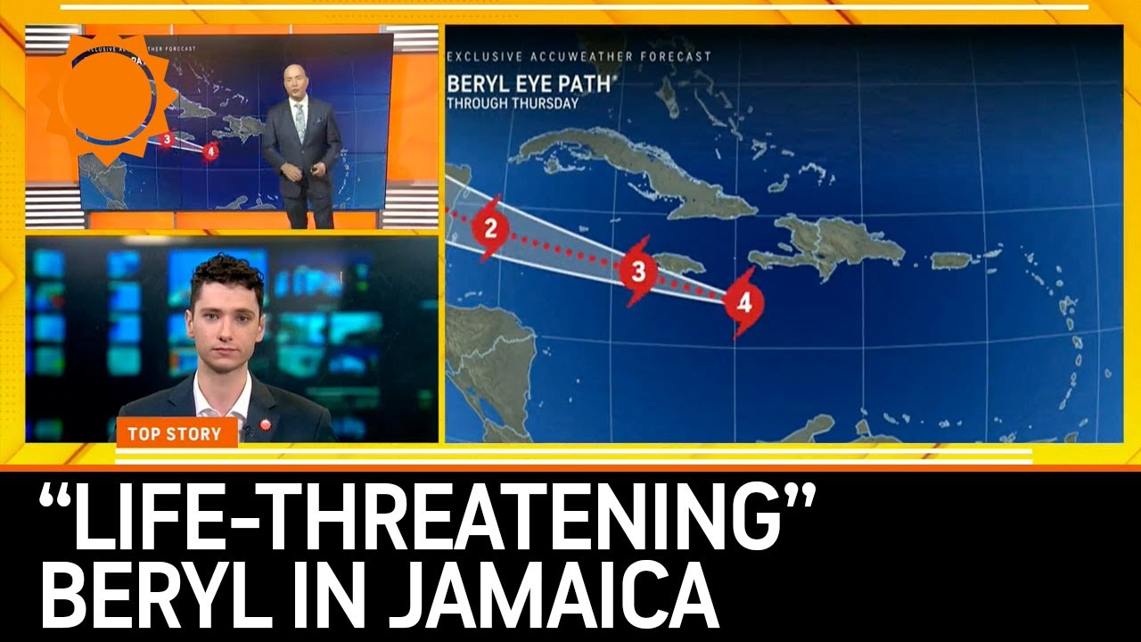 "Life-Threatening" Hurricane Beryl To Overtake Jamaica - YouTube