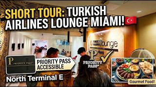 Short tour of Turkish Airlines Lounge Miami Airport North Terminal E Priority Pass accessible