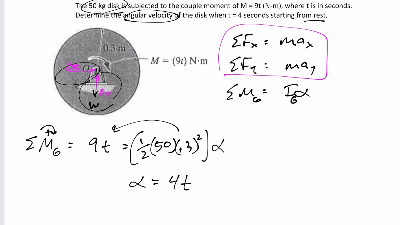 Dynamics - Rigid body rotation example 3 - YouTube