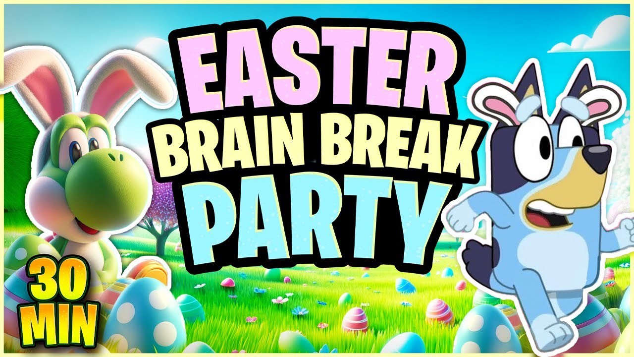 Easter Brain Break Party 🐰 Freeze Dance & Run 🐰 Just Dance