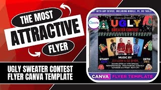 Ugly Sweater Contest Flyer Canva Template