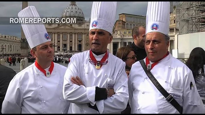 Hundreds of chefs gather at St. Peter's Square for...