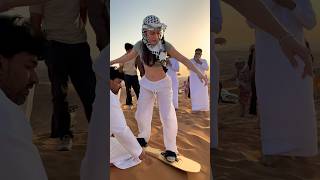 #viral girl video doing sand boarding her other videos with other camera #sandboarding #dubaidesert