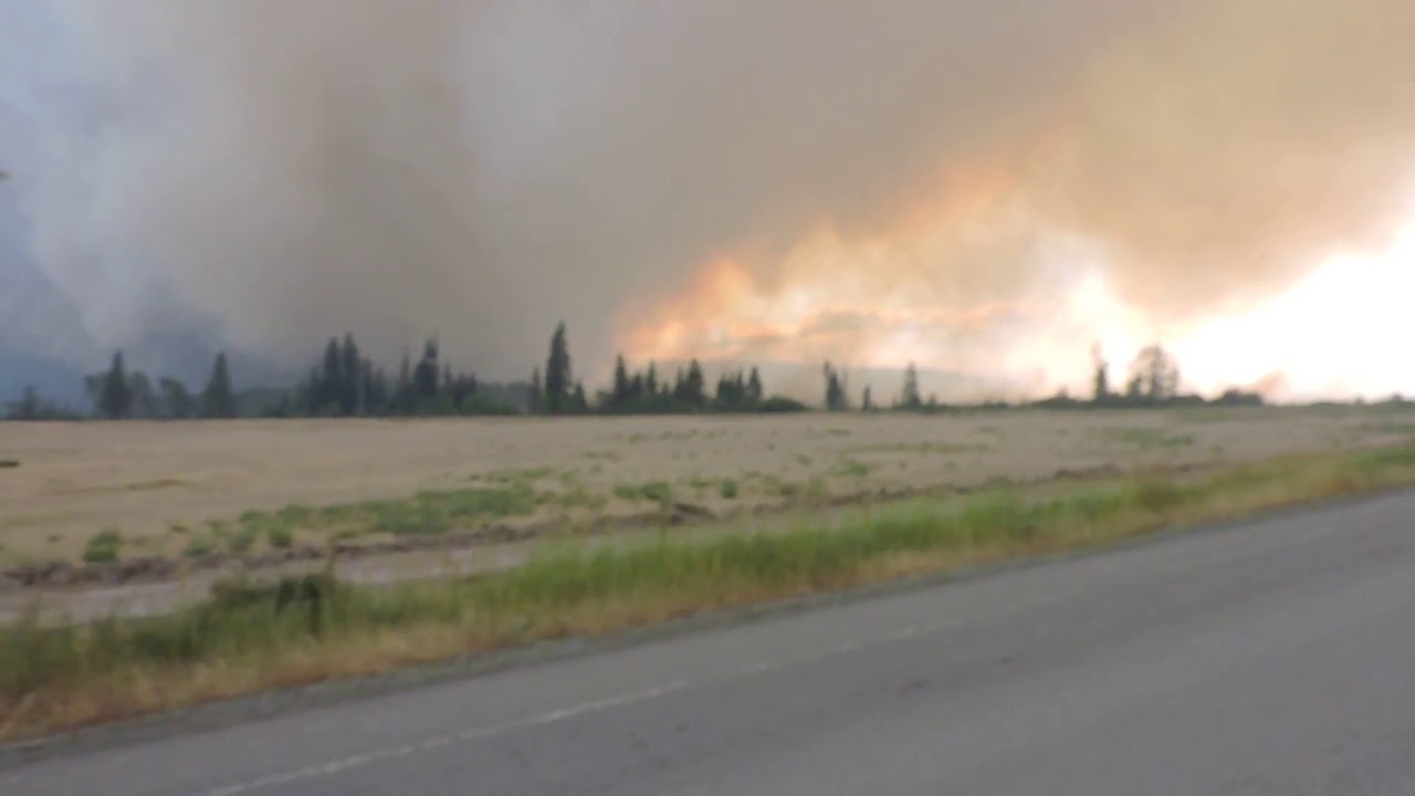 Wildfires in Anaham Reserve BC Canada July 15, 2017