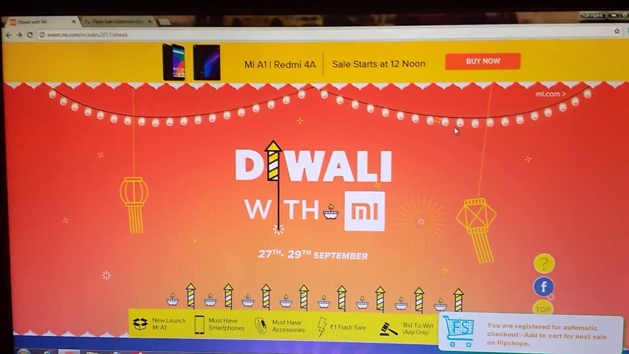 Mi diwali one rupee flash sale how to crack