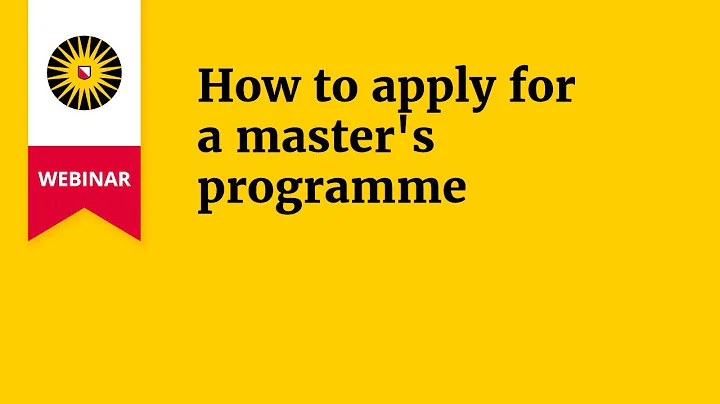 Webinar How to Apply for a Master's Programme