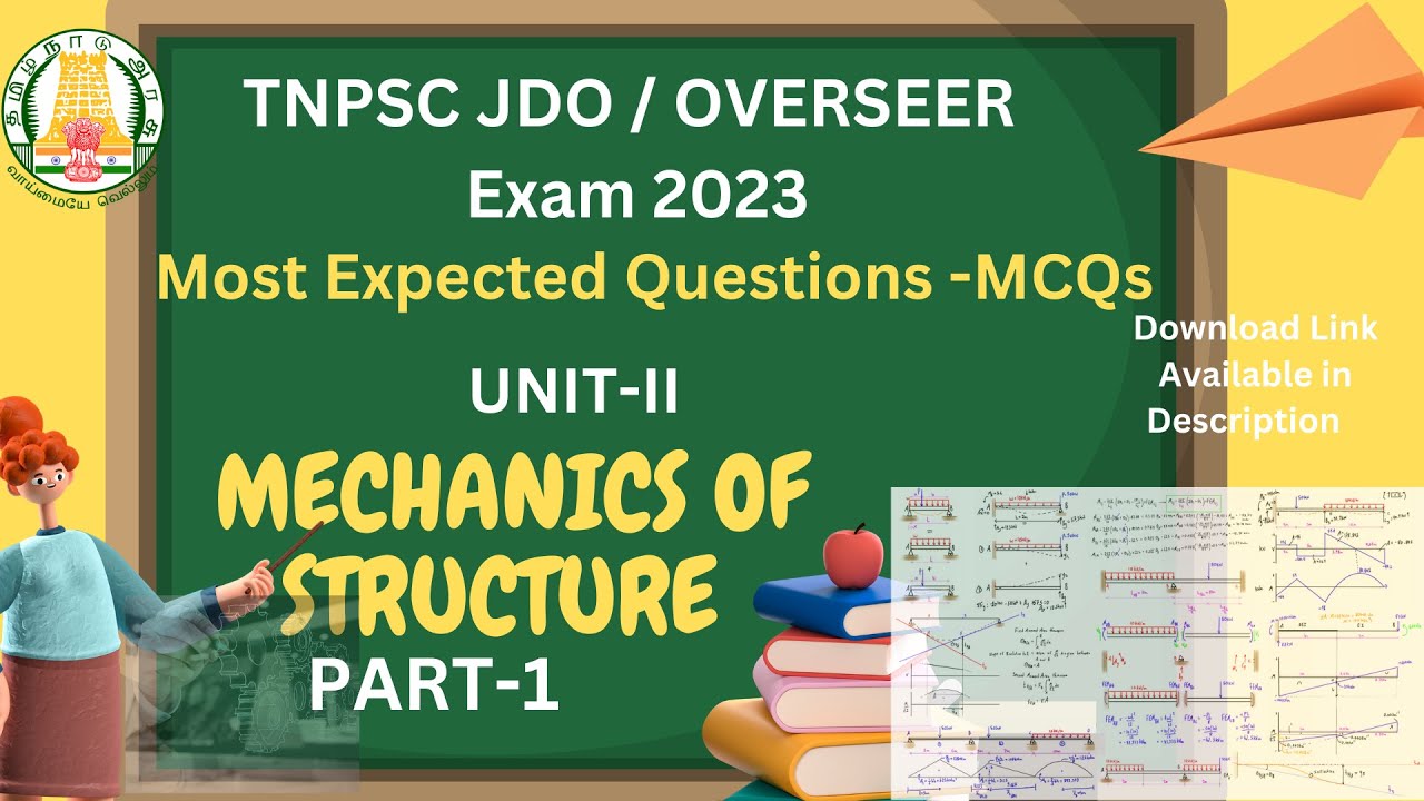 TNPSC JDO OVERSEER EXAM 2023/Mechanics of structures Most Expected MCQs question /JDO study material