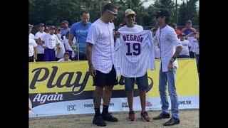 Marc Anthony y Javier Báez inauguran parque de pelota en Loíza, Puerto Rico