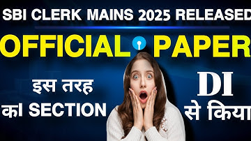 😱 SBI Clerk Mains 2025 Released Official Paper Mains Data Interpretation Pie+Line Mix Based DI. #sbi