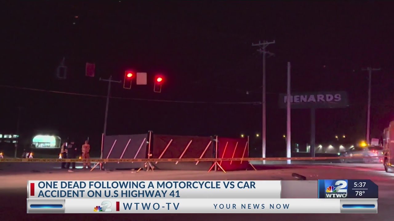 One dead following motorcycle vs car accident on U.S. 41 - YouTube